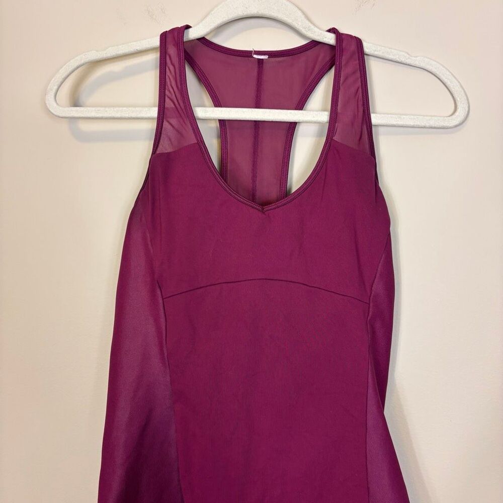 Alo Yoga Purple Shine Side Racerback Tank Top Built in Bra - Picture 4 of 5
